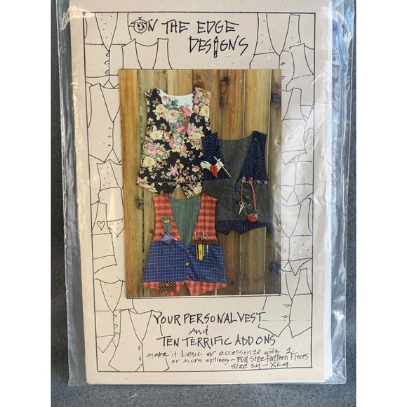 On The Edge Designs Your Personal Vest Pattern with Ten Terrific Addons Sz S to - Picture 1 of 4
